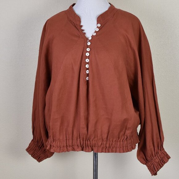 Myrah Penaloza FRIDA Linen Smocked Top - One Size - Picture 3 of 10